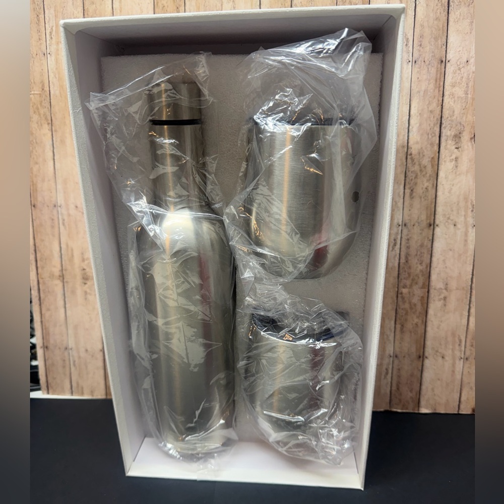Thirty-One Silver Stainless Steel Bottle and Tumbler Set